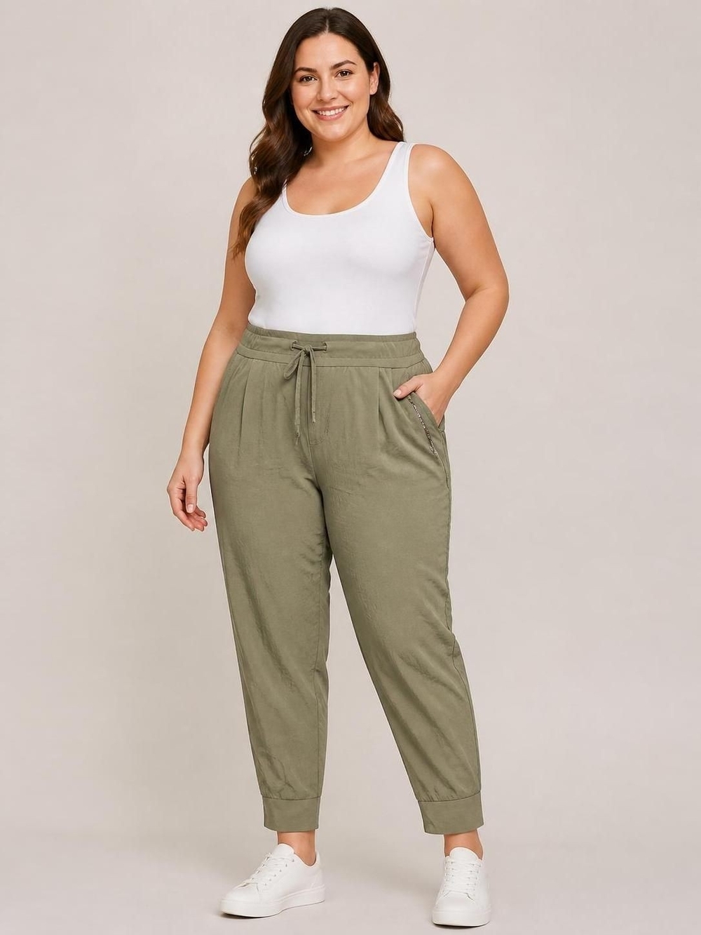 Athleta 22 Plus Size Olive Drawstring Jogger Pants